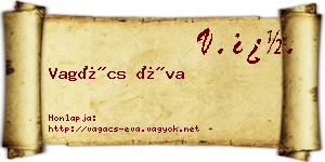Vagács Éva névjegykártya